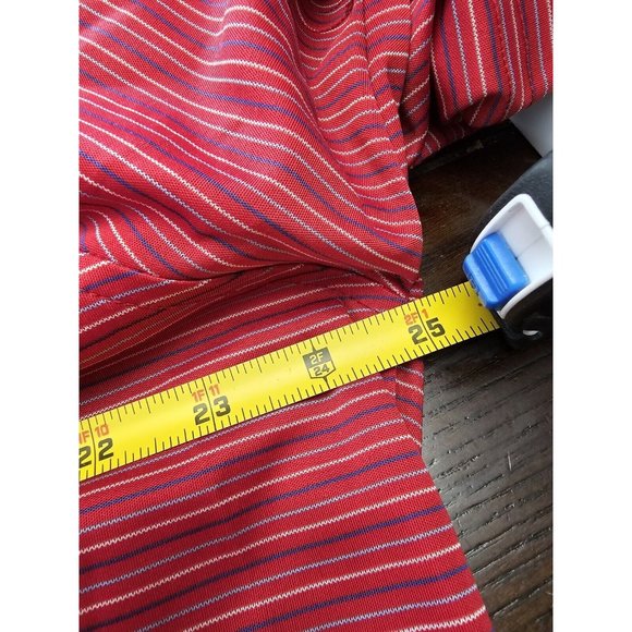Tasso Ella Greg Norman Red Striped Polo Shirt Men's Size Large Short Sleeve - Picture 4 of 4